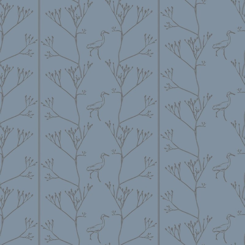 Picture of Fargesammensetning Twigs and Heron in Blue - 1033801-01 - 10543-01